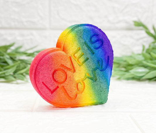 Pride Love is Love Heart Bath Bomb