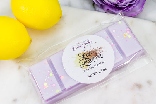 Lemon Lavender Wax Melt Snap Bar - Divine Goddess Soaps