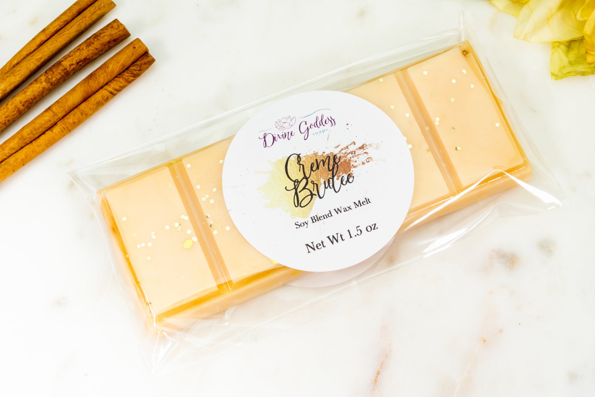 Creme Brûlée Wax Melt Snap Bar - Divine Goddess Soaps