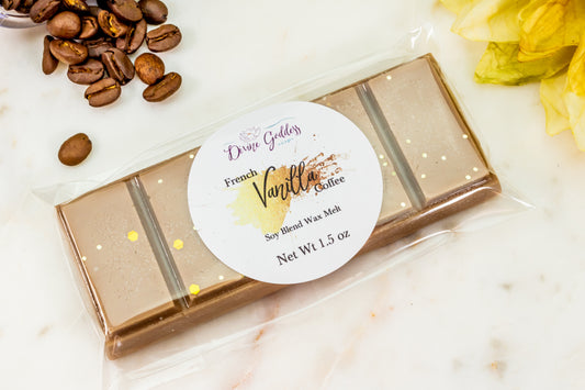 French Vanilla Coffee Wax Melt Snap Bar - Divine Goddess Soaps