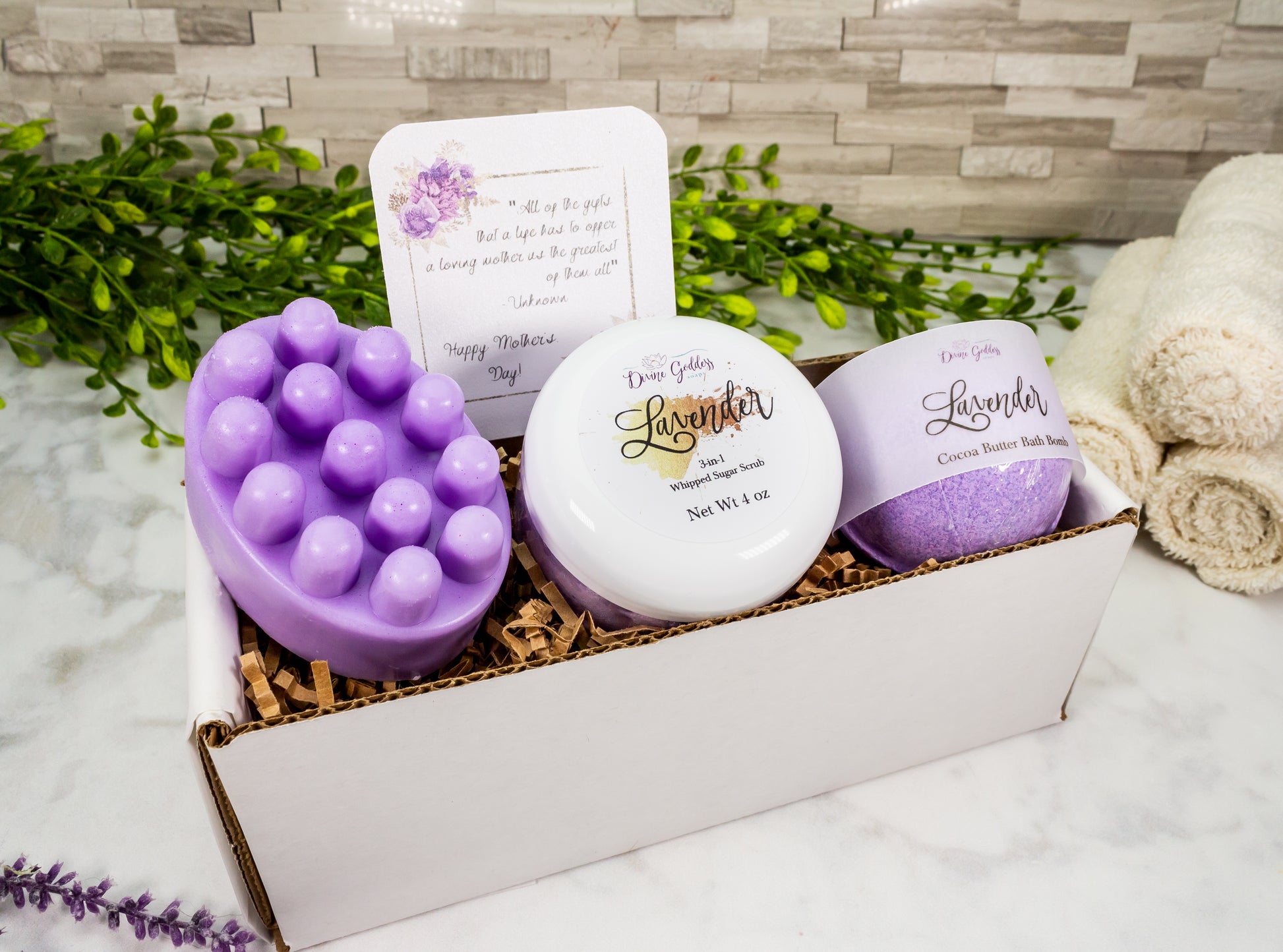 Lavender Mother's Day Gift Set - Divine Goddess Soaps