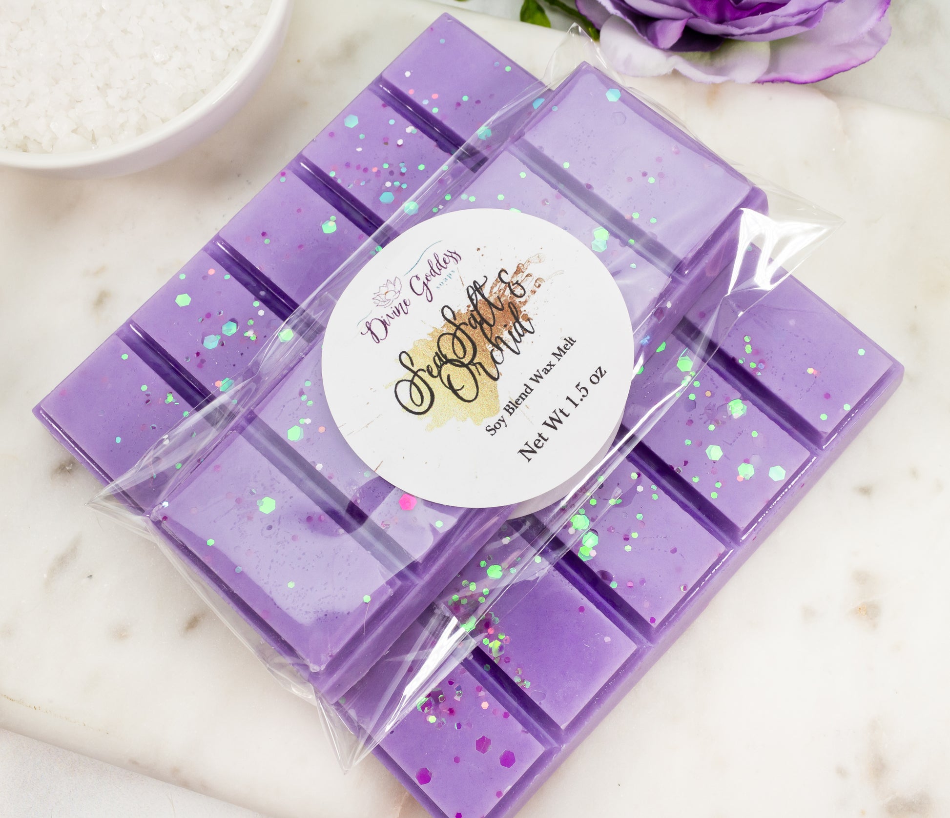 Sea Salt and Orchid Wax Melt Snap Bar - Divine Goddess Soaps