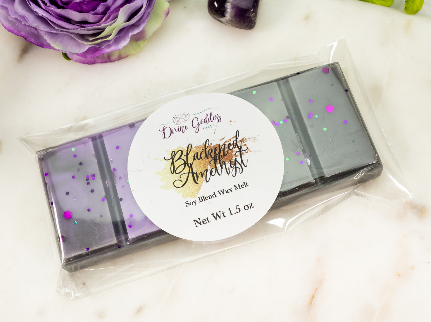 Blackened Amethyst Wax Melt Snap Bar - Divine Goddess Soaps