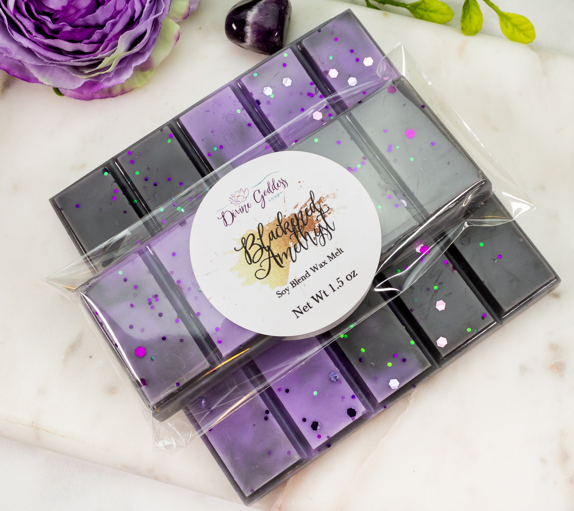 Blackened Amethyst Wax Melt Snap Bar - Divine Goddess Soaps