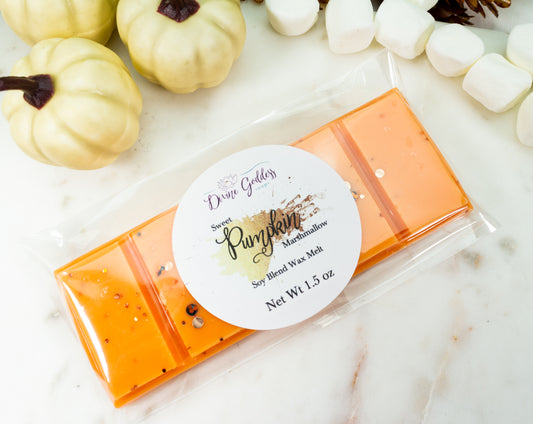 Sweet Pumpkin Marshmallow Wax Melt Snap Bar - Divine Goddess Soaps