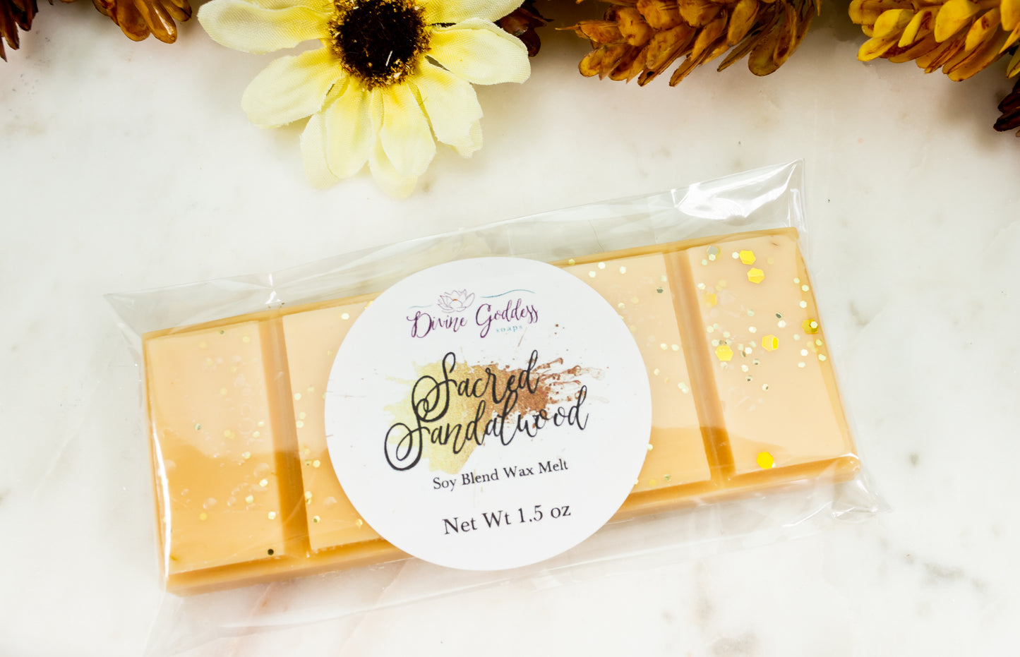 Sacred Sandalwood Wax Melt Snap Bar - Divine Goddess Soaps