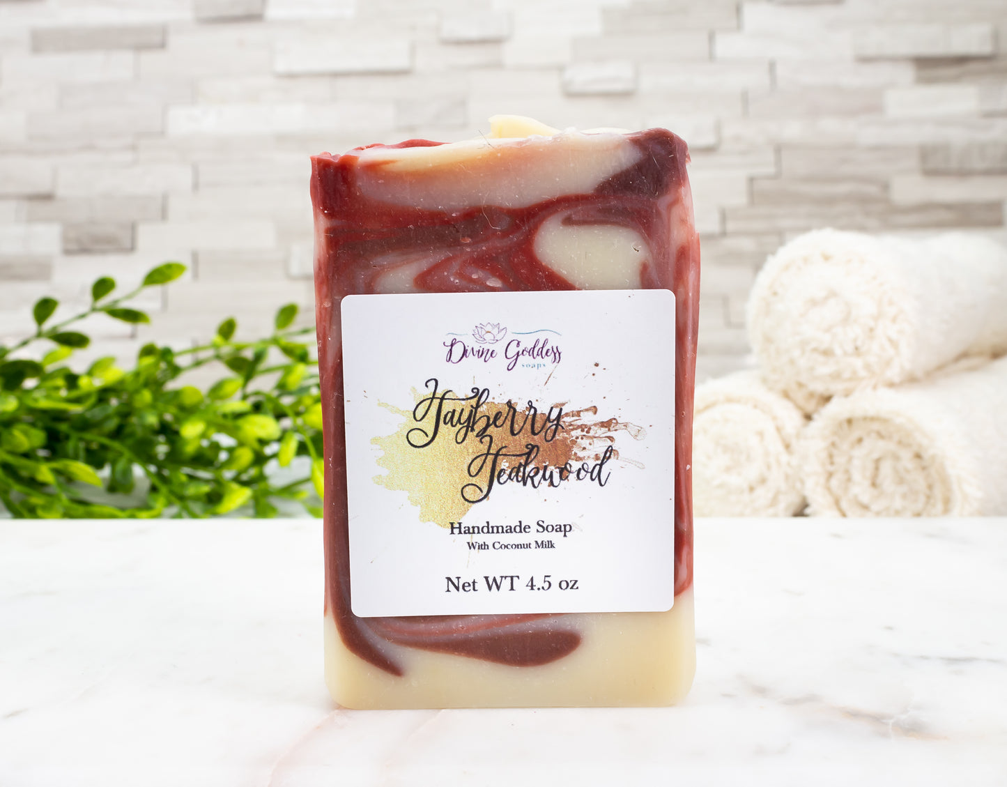 Tayberry and Teakwood Coconut Milk Bar Soap - Divine Goddess Soaps