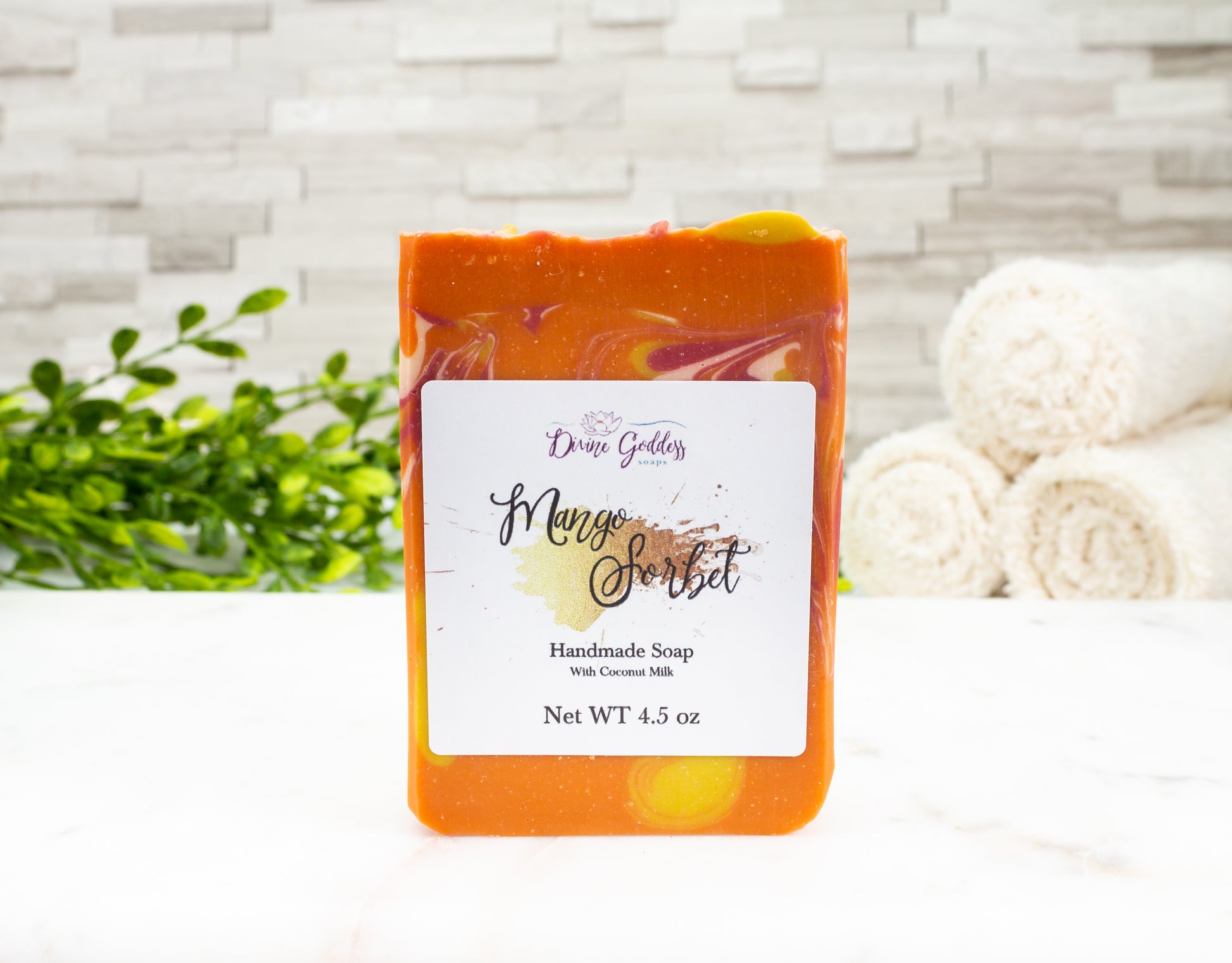 Mango Sorbet Coconut Milk Bar Soap - Divine Goddess Soaps