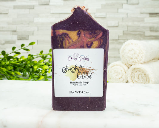 Sea Salt and Orchid Coconut Milk Bar Soap - Divine Goddess Soaps