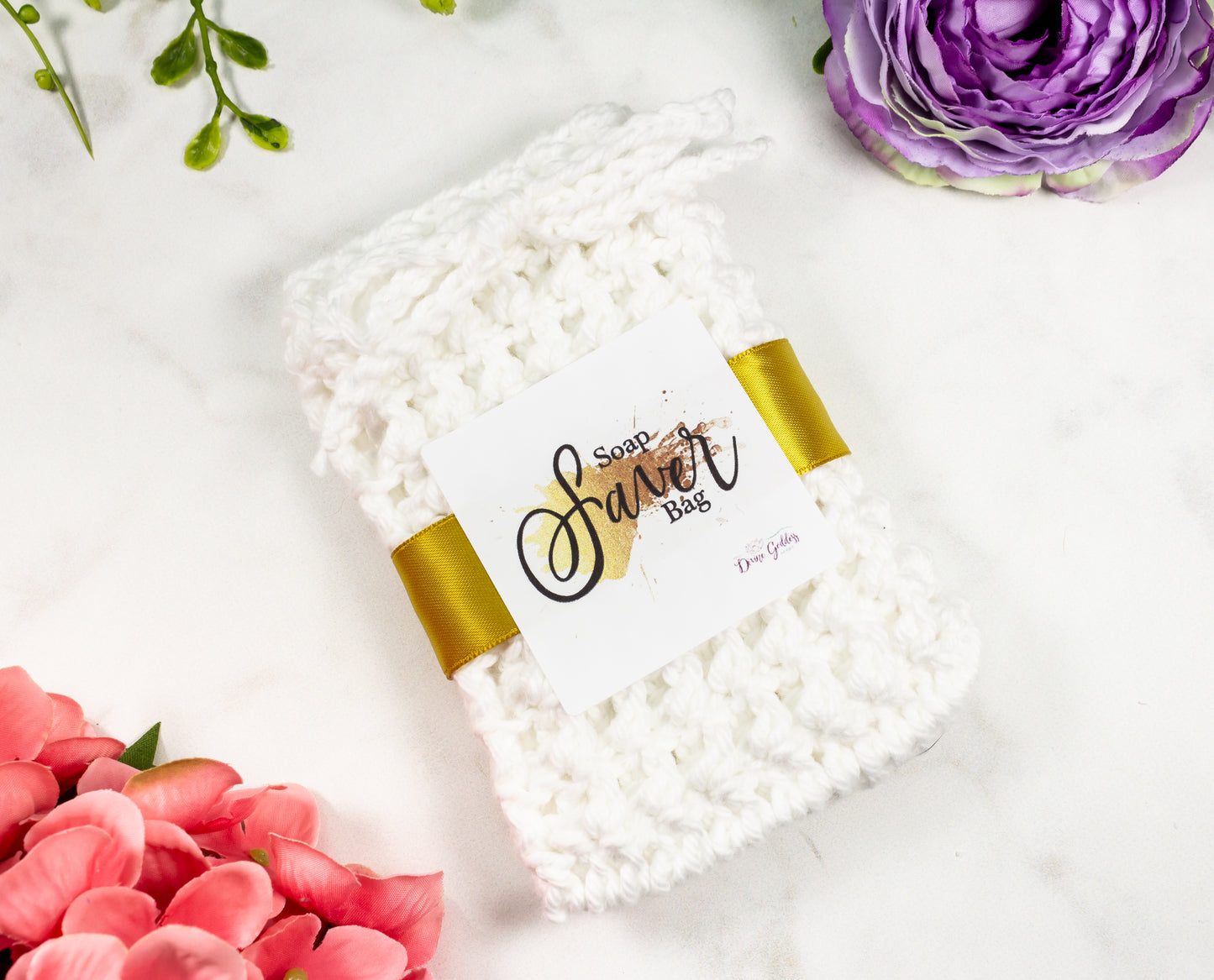 White Soap Saver Bag - Divine Goddess Soaps