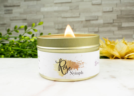 Rose Nymph Wood Wick Soy Candle - Divine Goddess Soaps
