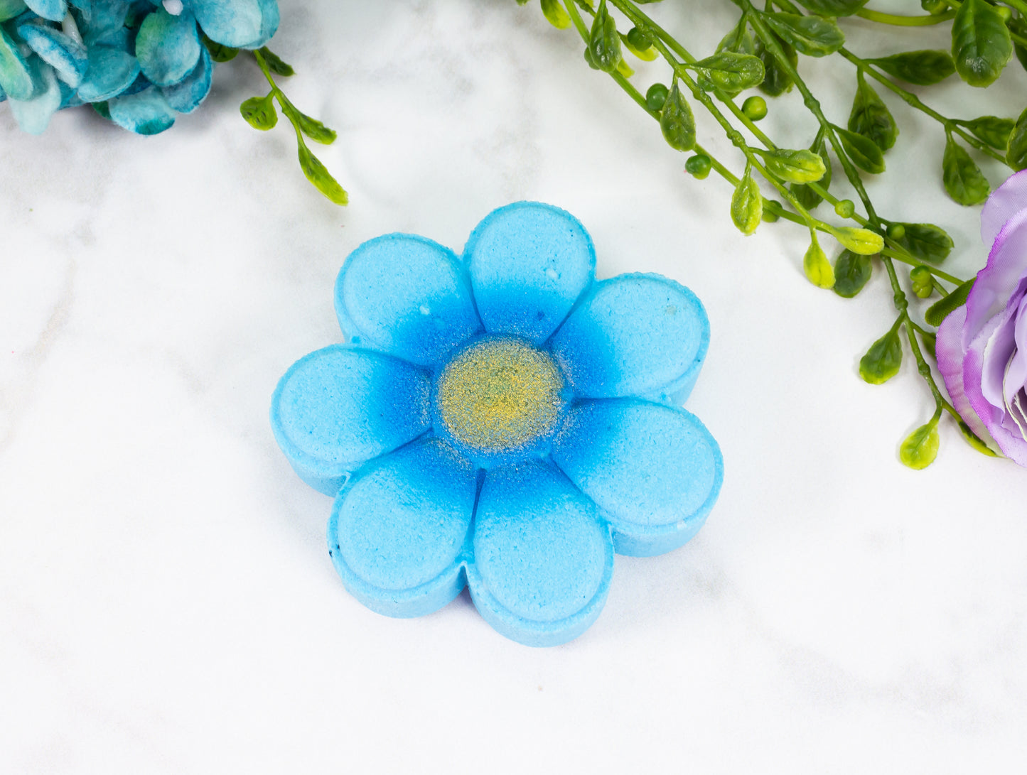 Blue Raspberry Flower Bath Bomb - Divine Goddess Soaps