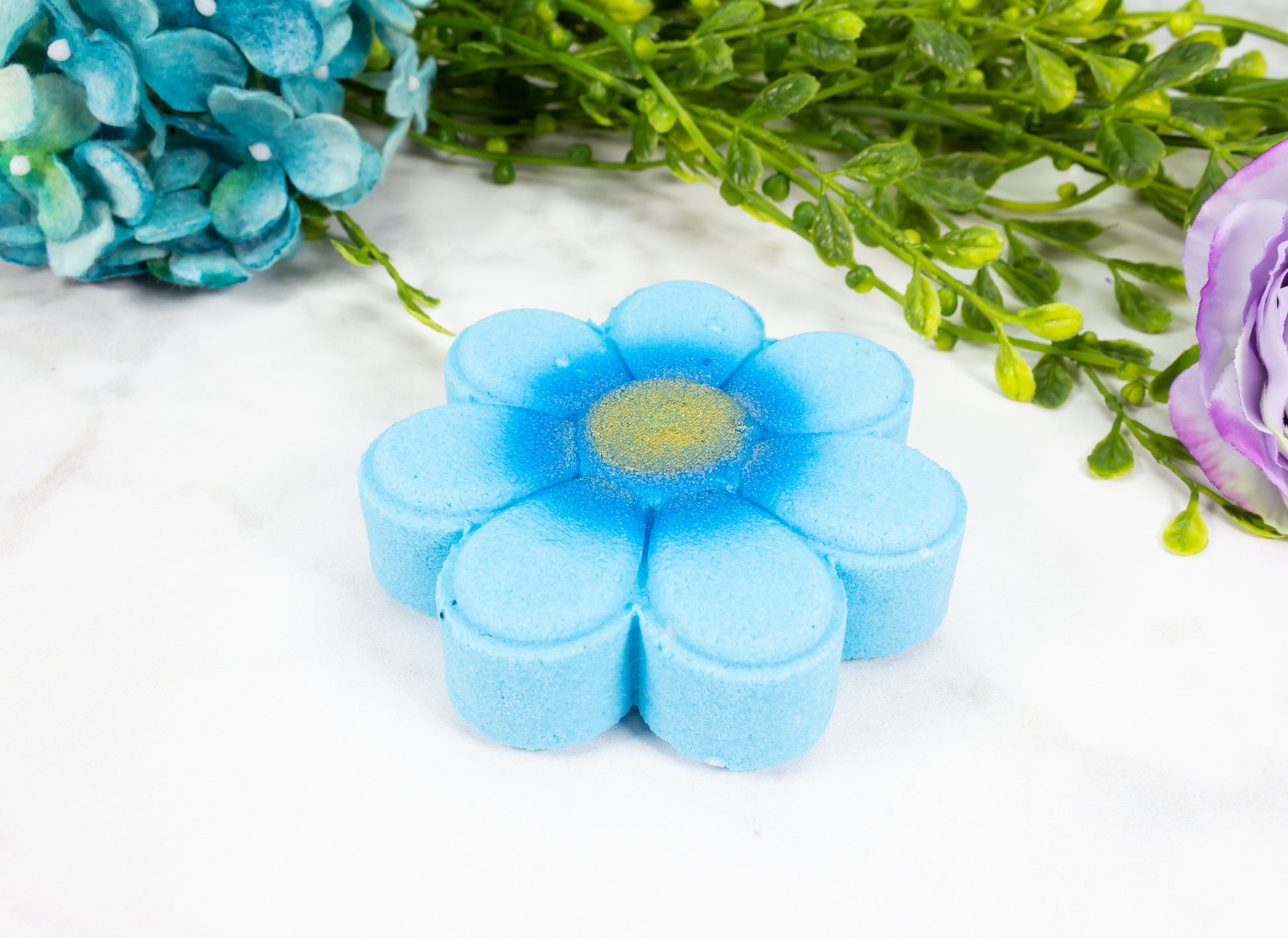 Blue Raspberry Flower Bath Bomb - Divine Goddess Soaps