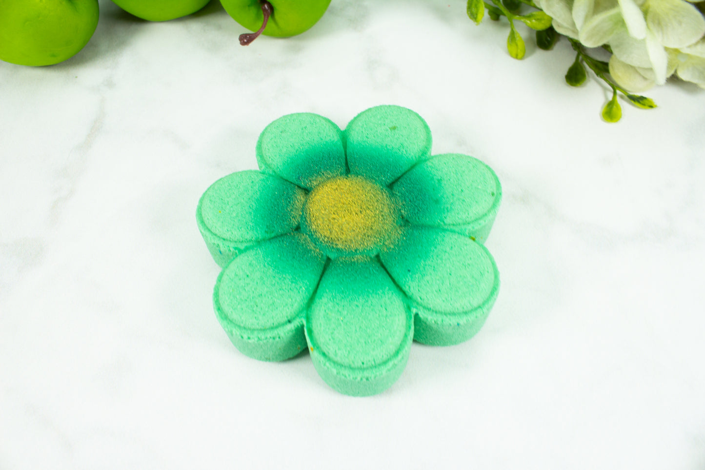 Green Apple Candy  Flower Bath Bomb - Divine Goddess Soaps