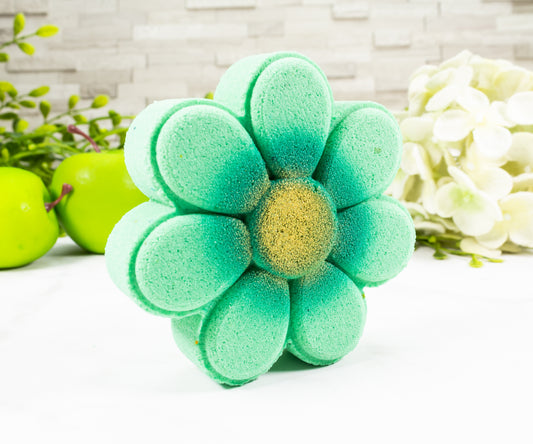 Green Apple Candy  Flower Bath Bomb - Divine Goddess Soaps
