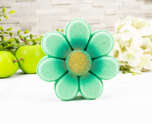 Green Apple Candy  Flower Bath Bomb - Divine Goddess Soaps