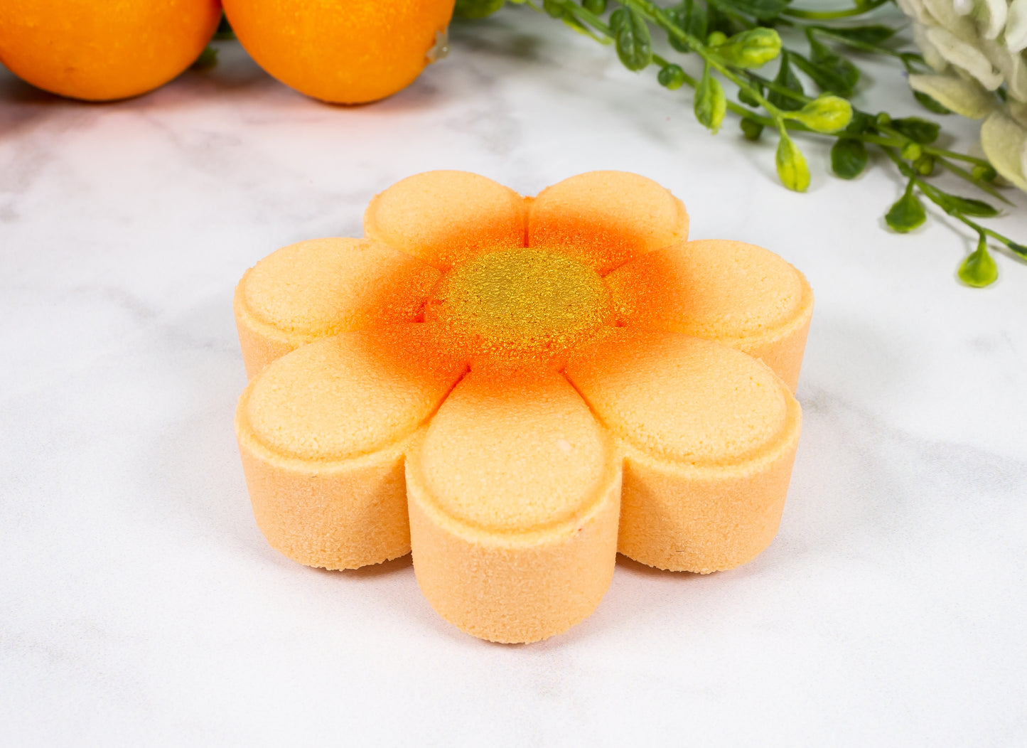 Orange Soda  Flower Bath Bomb - Divine Goddess Soaps