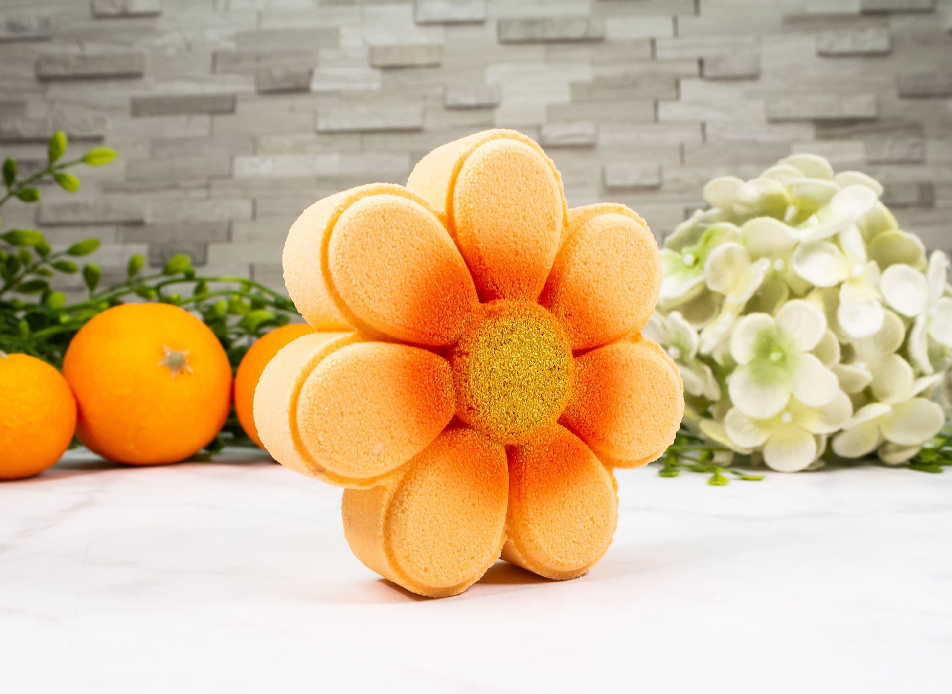 Orange Soda  Flower Bath Bomb - Divine Goddess Soaps