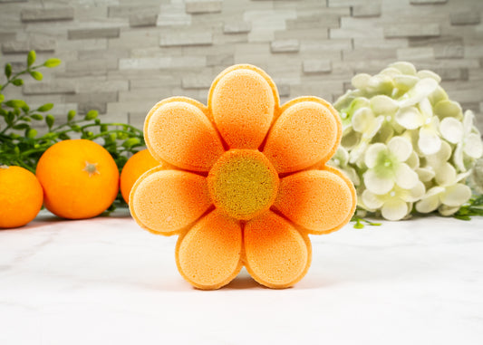 Orange Soda  Flower Bath Bomb - Divine Goddess Soaps
