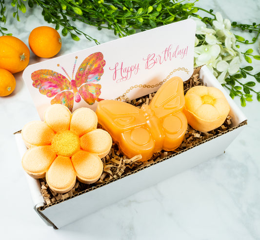 Orange Soda Happy Birthday Gift Set - Divine Goddess Soaps