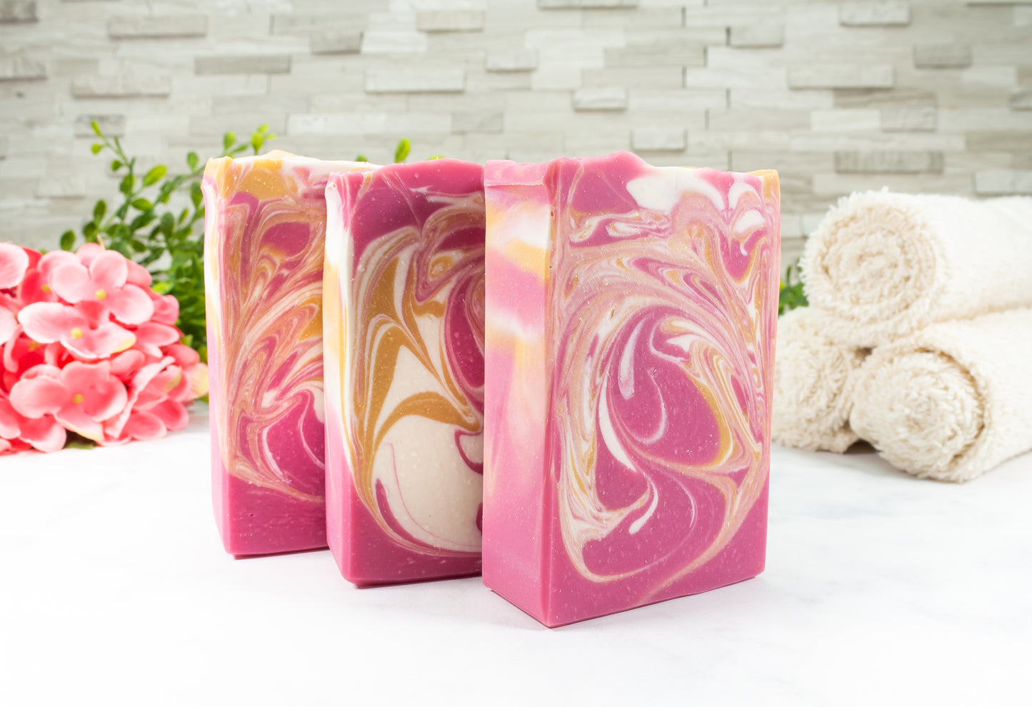 Strawberry Champagne Coconut Milk Bar Soap - Divine Goddess Soaps