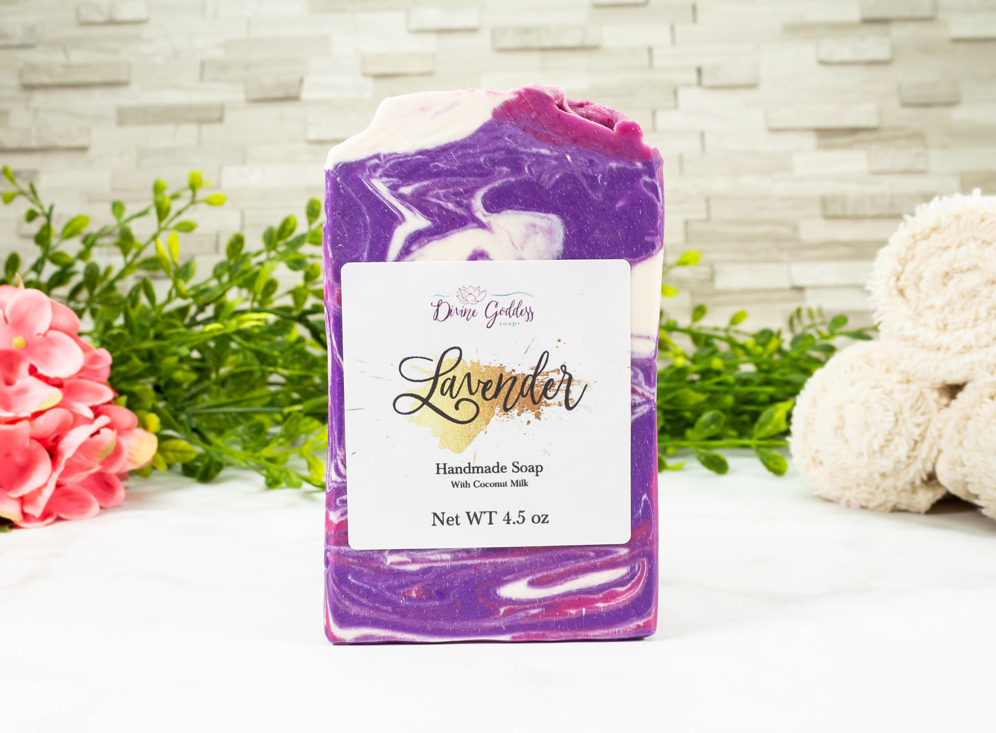 Lavender Coconut Milk Bar Soap - Divine Goddess Soaps