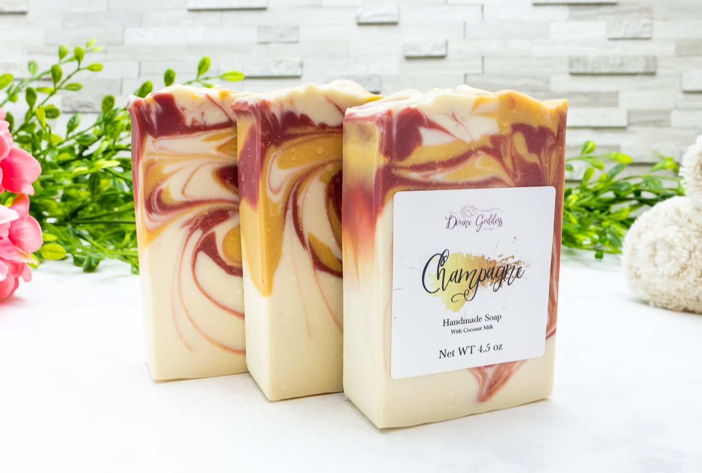 Champagne Coconut Milk Bar Soap - Divine Goddess Soaps