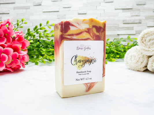 Champagne Coconut Milk Bar Soap - Divine Goddess Soaps