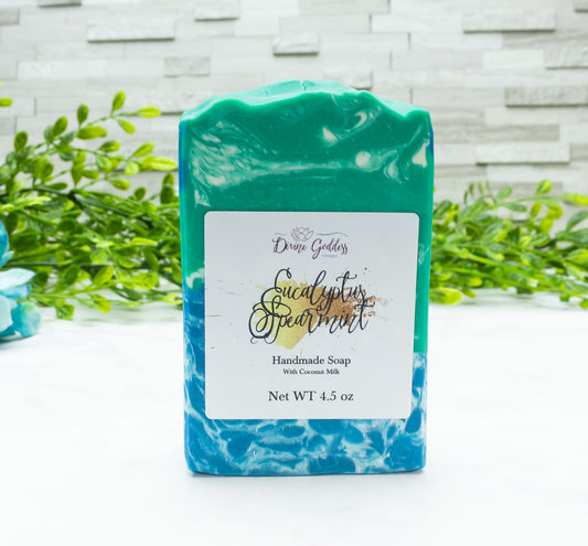 Eucalyptus Spearmint Coconut Milk Bar Soap - Divine Goddess Soaps