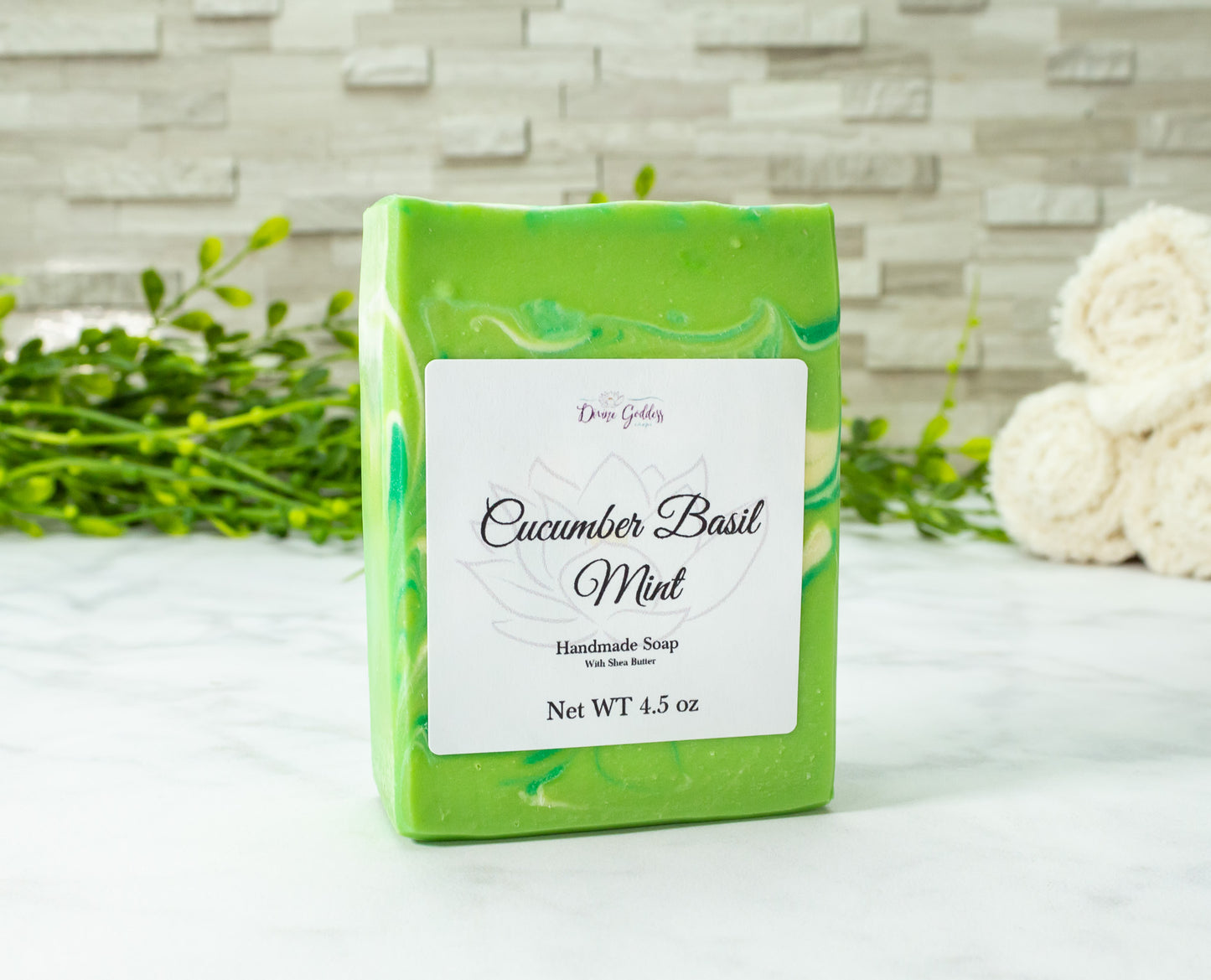 Cucumber Basil and Mint Handmade Bar Soap