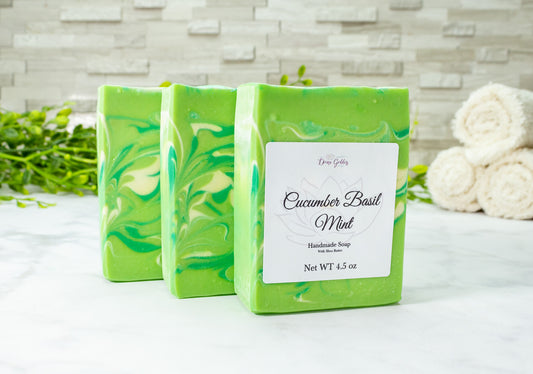 Cucumber Basil and Mint Handmade Bar Soap