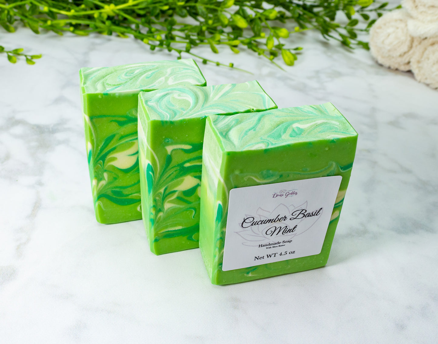 Cucumber Basil and Mint Handmade Bar Soap