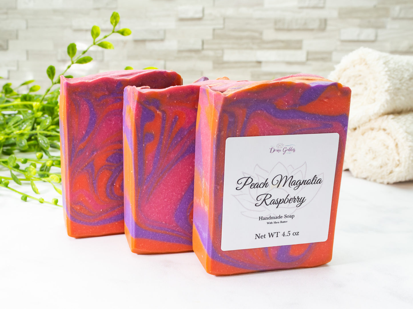 Peach Magnolia Raspberry Handmade Bar Soap