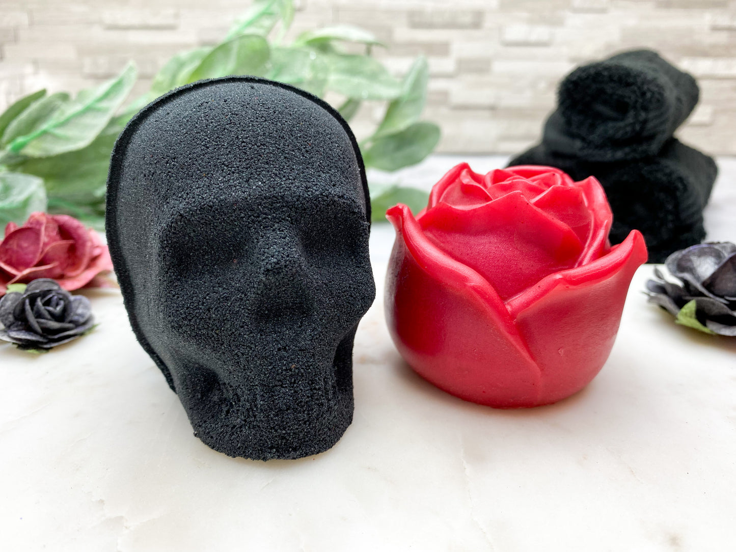 Red Rose Soap and Black Scull Gift Set - Divine Goddess Soaps