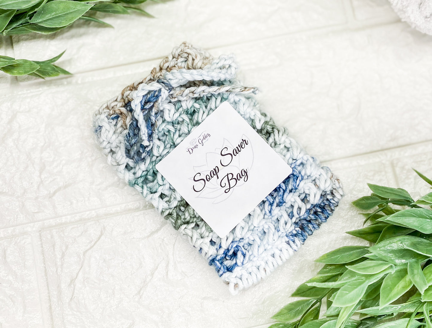 Moonlit Frost Cotton Soap Saver Bag